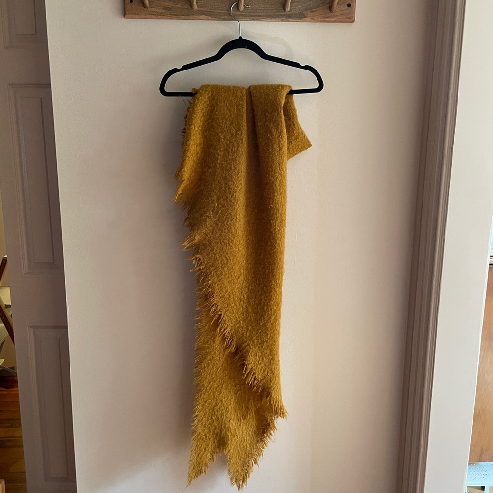 Anthropologie Golden Yellow Shawl Scarf - Picture 2 of 4